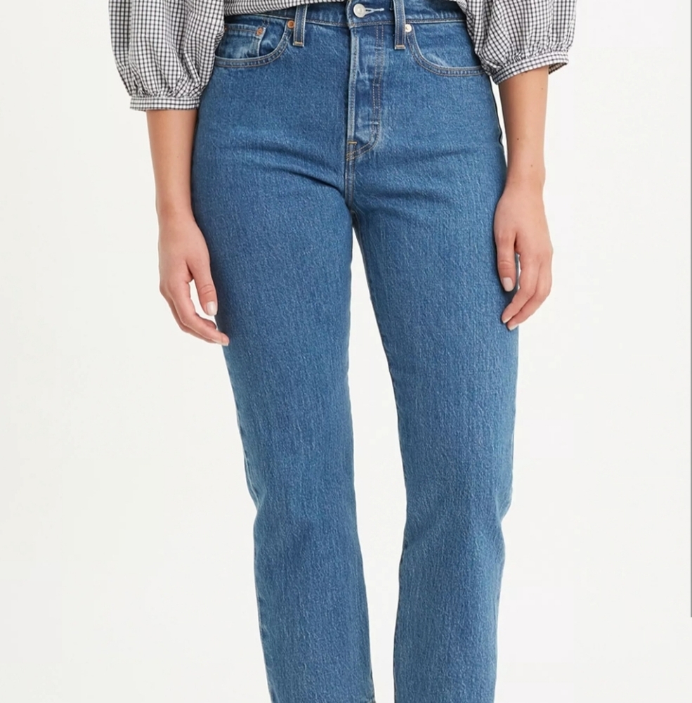Levis button fly wedgie straight leg jeans Stone Wash